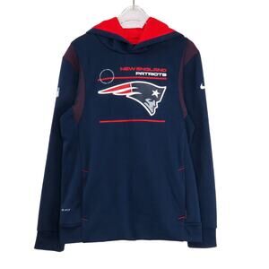 Nike Women's NFL New England Patriots Dri-Fit  Navy Blue Hoodie On Field Large